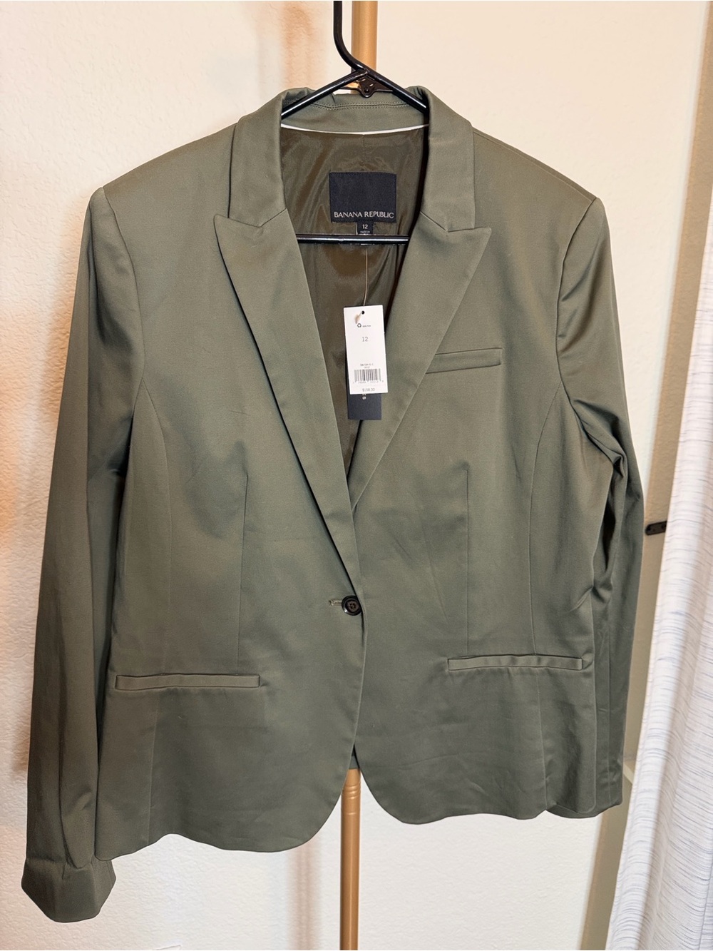 Banana Republic Women's Olive Green Single-Button Blazer